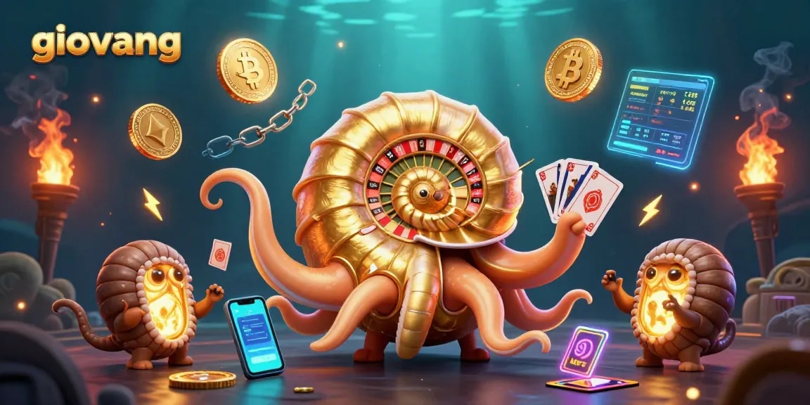 Experience thrilling gameplay with giovang's dynamic roulette wheel and winning cards in a vibrant scene.