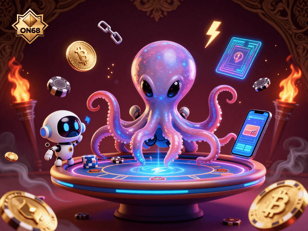 Engage in exciting gameplay at ON68's alien-themed casino with vibrant 3D animations.