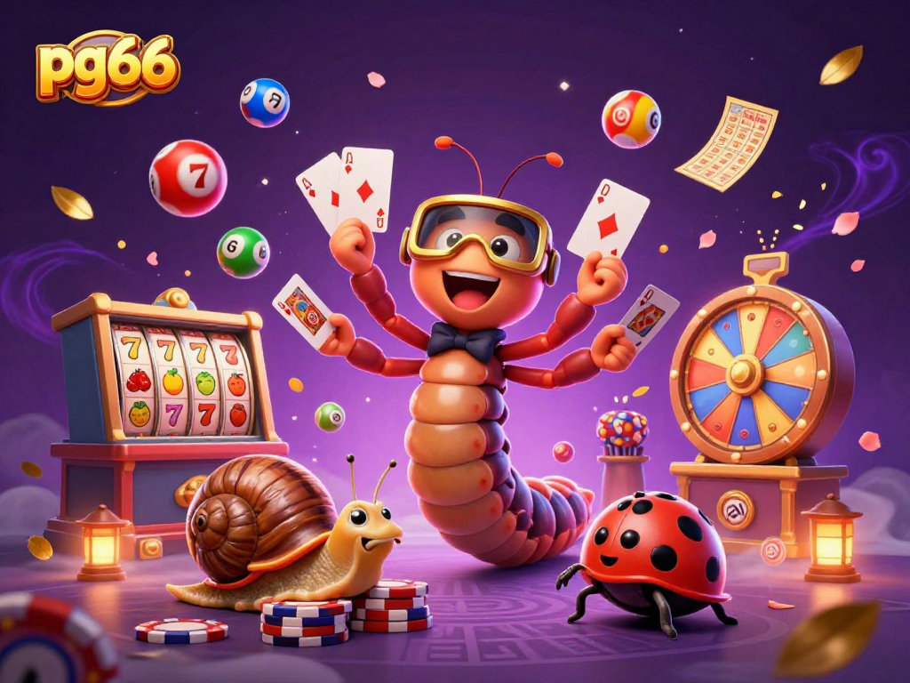 Experience thrilling gameplay at pg66, featuring an exciting 3D casino scene with vibrant characters and elements.