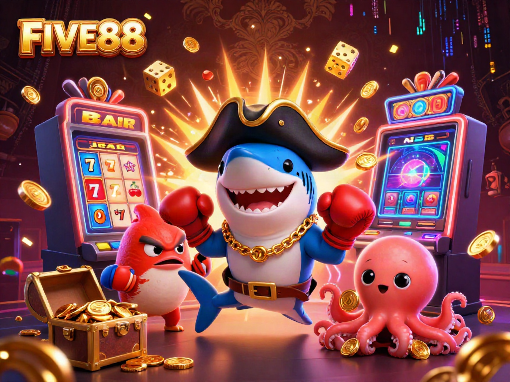 Engage with FIVE88's vibrant gaming world featuring winning symbols, dynamic characters, and immersive elements.