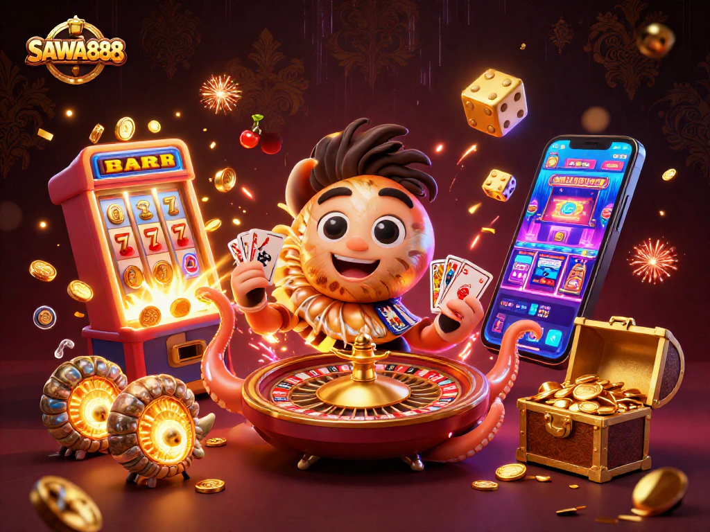 Experience the excitement of SAWA888 with vibrant 3D slots and glowing characters in action!