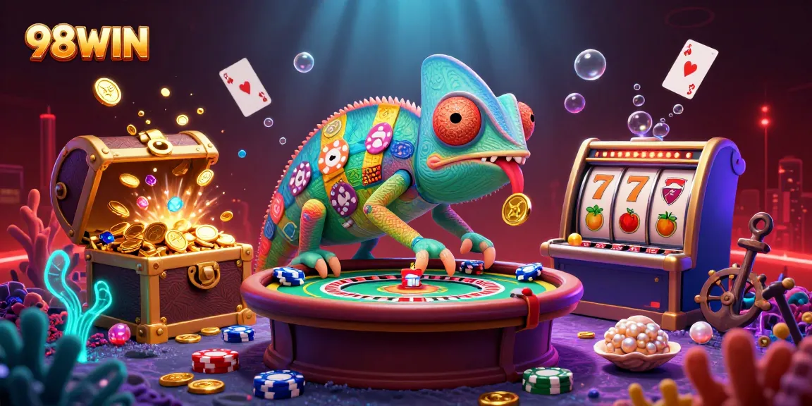 Experience thrilling gameplay at 98WIN with vibrant casino visuals and exciting slot reels.