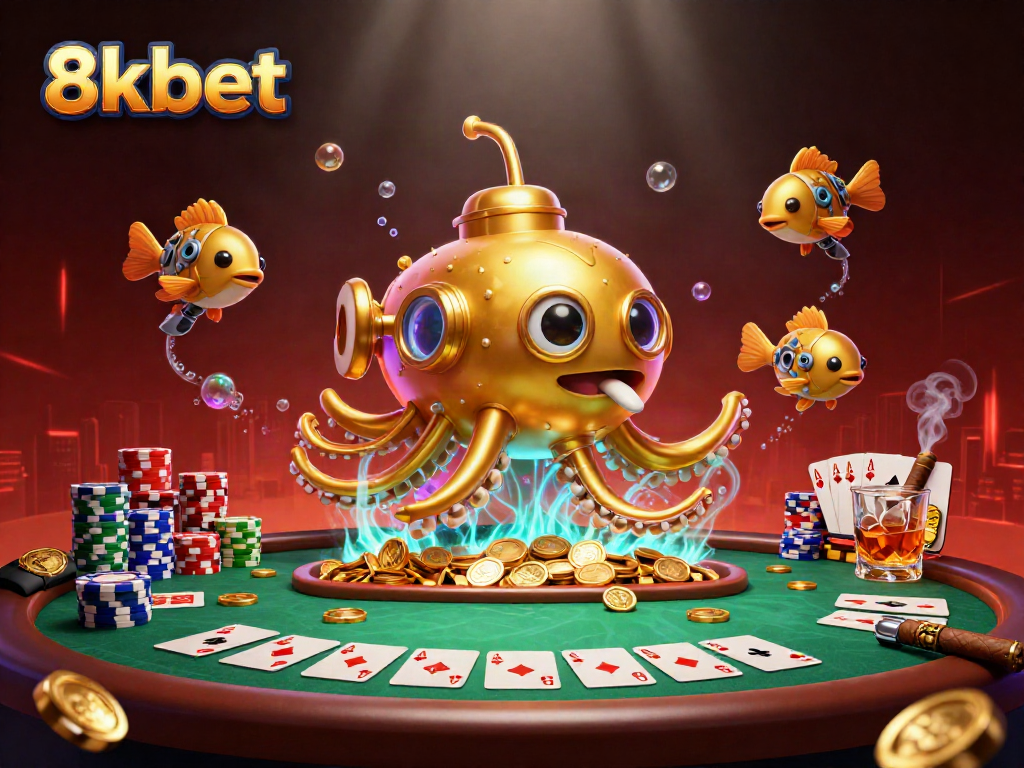 Experience thrilling gameplay with 8xbet as the golden kraken surfaces amidst poker chaos.