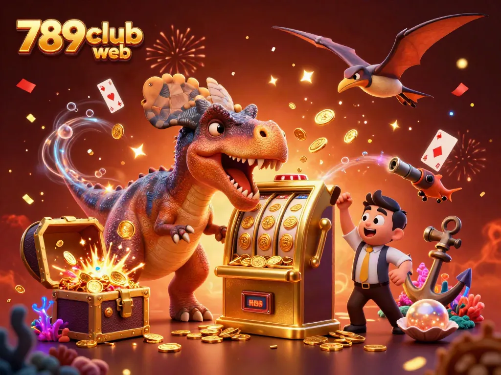 Engage with 789club web featuring a colorful casino scene with dynamic characters celebrating jackpot wins.