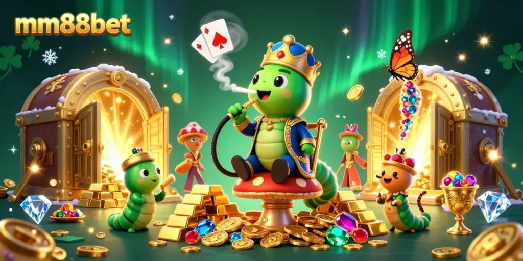 Engage in thrilling gameplay at mm88bet with a vibrant 3D illustration of an enchanting casino scene.