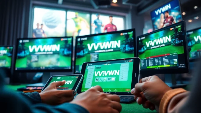 Users engaging with VVVWIN platform on devices, showcasing the excitement of online gaming at vvvwin88.live.