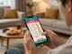 Player interacting with xổ số 9bet app displaying lottery results during an exciting home gaming session.