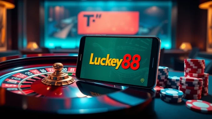 Tải app Lucky88 for an exciting online gambling experience with vibrant casino elements.