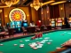 Engaging scene at a casino table with excited players showcasing the thrill of 8DAY gambling.