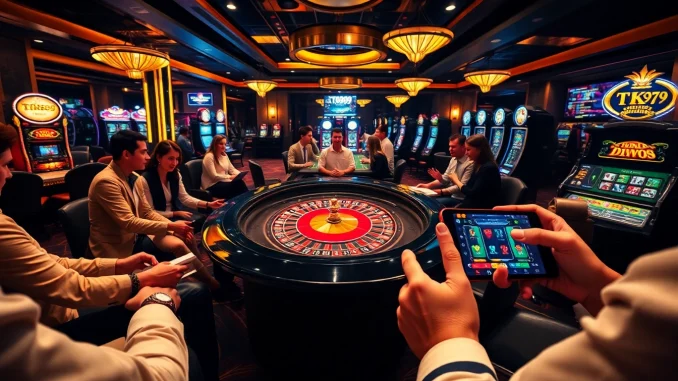Players enjoying a thrilling TK999 online casino game experience with vibrant visuals and excitement.