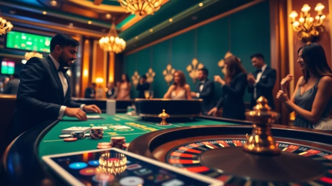 Experience thrilling gameplay with the okfun app at luxurious casino tables filled with action.