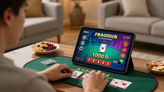 Engaging online live dealer blackjack gameplay at https://f168.tech/ from the comfort of home, showcasing strategy.