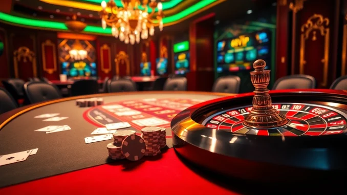Experience thrilling gameplay at 68VIP's high-stakes poker tables with glamorous cards and chips.