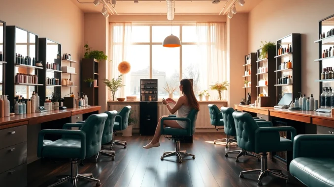 Find the best hair salons in a chic, vibrant salon setting with expert stylists at work.