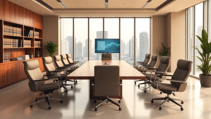 Modern conference room at a law firm in Miami showcasing professional atmosphere and Miami skyline.