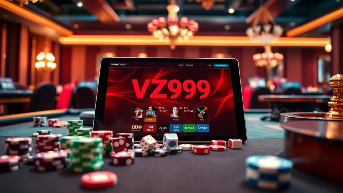 Engaging in online gambling with the VZ99 ac platform, showcasing excitement and luxury.