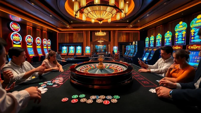 Players enjoying the thrilling atmosphere of XX88 casino games with poker chips and cards.