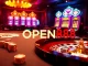 Engaging OPEN88 casino scene showcasing gaming excitement with roulette and slot machines.