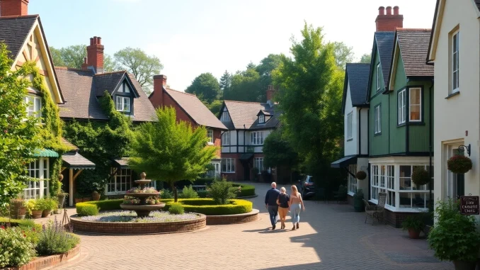 Experience the charm of Claygate with its lush parks and traditional homes in daylight.