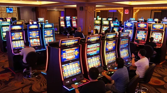 Explore the engaging Slot Malaysia experience with vibrant machines and eager players.
