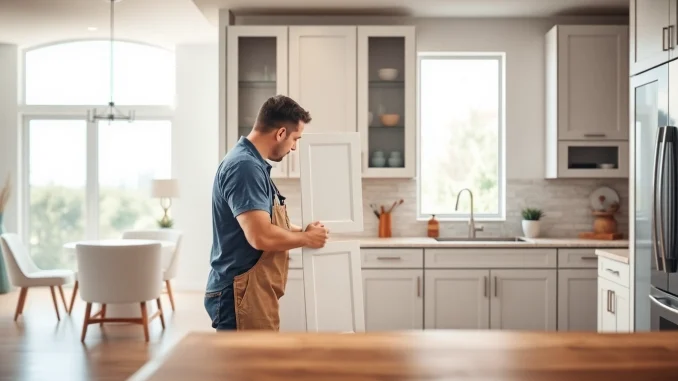 Cabinet Refacing Clearwater FL showcased in a modern kitchen with smooth cabinet finishes.