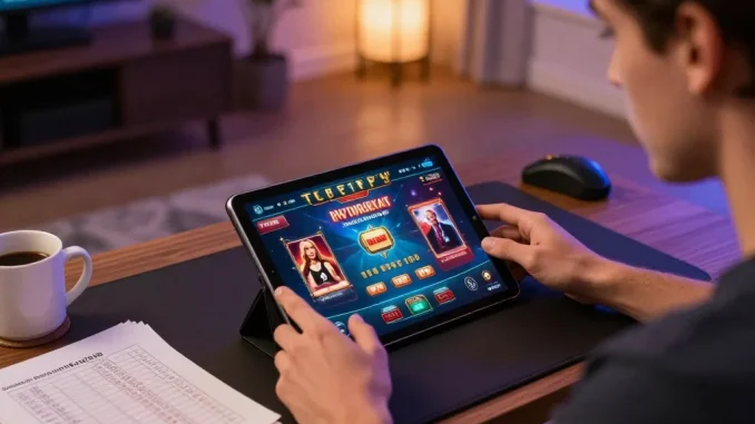 Engaging online gaming experience with TR88 COM app on tablet showcasing strategic gameplay