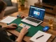 Player strategizing at home while enjoying TR88 online poker game on laptop, creating a cozy gambling atmosphere