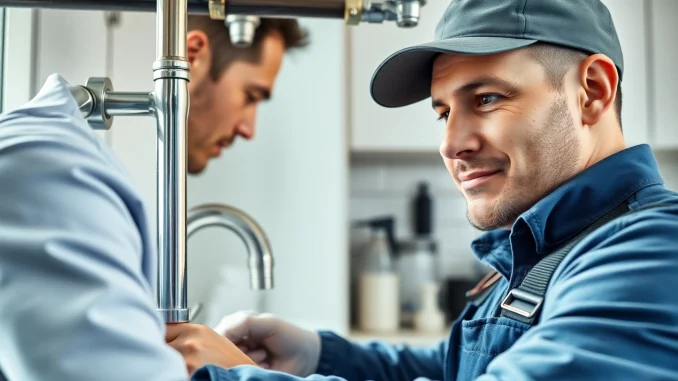 Find a reliable plumber near me working in a modern kitchen setting.