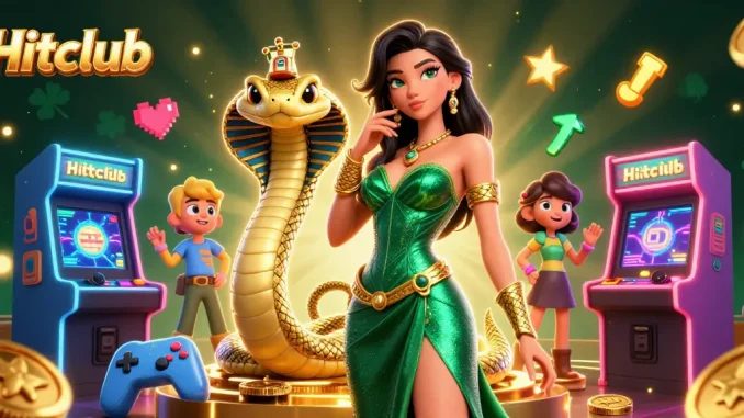 Hitclub's stunning 3D illustration showcases vibrant casino elements and captivating characters.