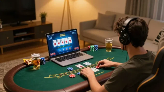 Engaged in a live dealer game at SC88, showcasing strategic blackjack gameplay on a laptop.