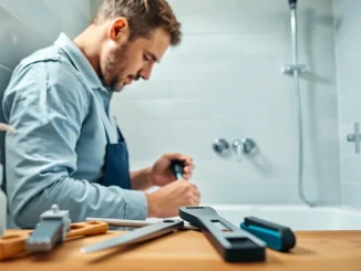 Professional bathroom fitter Manchester showcasing modern renovation techniques in a stylish home.