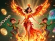 Experience thrilling Game bài action with a fiery phoenix and crypto elements in a vibrant casino scene.