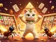Experience the thrill of kkwin with a dynamic 3D illustration featuring a mummy cat and casino elements.