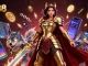 Experience the thrill of GO88 with a warrior queen wielding a golden sword in dynamic online gaming.