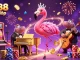 Experience vibrant gaming action with alo88 đăng nhập as flamingos and hippos create an enchanting casino atmosphere.
