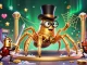 Experience sbobet login with a golden tarantula weaving its web in a lively casino scene.